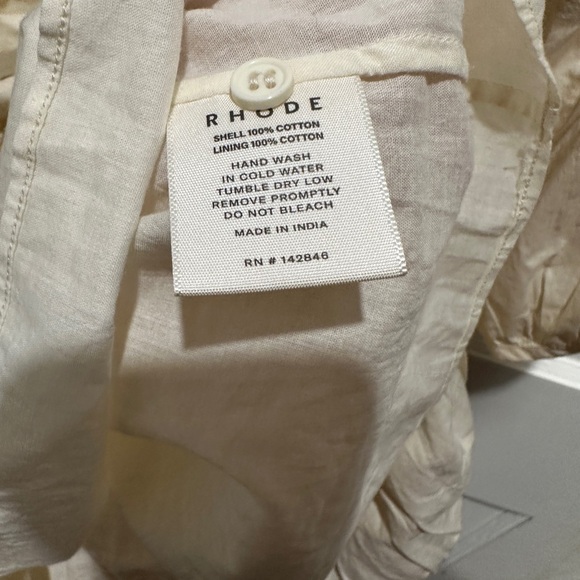 RHODE Pia Cream Cotton Lace Dress 6 | Romantic Boho Puff Sleeve - Picture 7 of 7